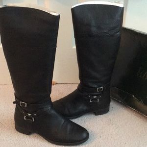 Ralph Lauren leather black high boots 7.5